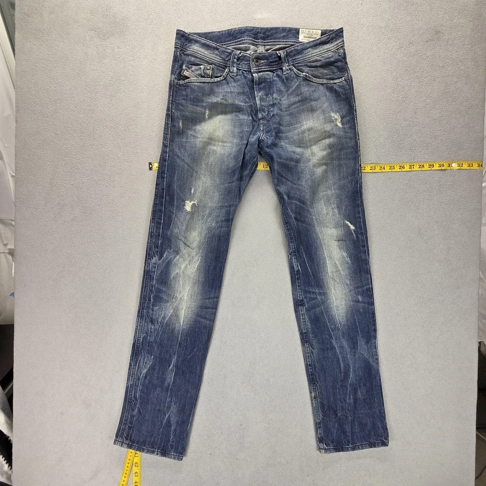 Diesel Jeans Mens 30x32 Blue Darron Regular Slim Tapered Button Fly 008B9